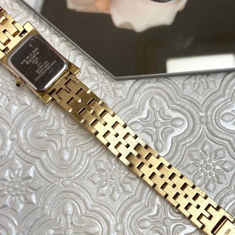 Elgin Crystal Accented Bezel and Mother of Pearl Dial Dress Watch - Picture 16 of 16